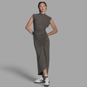 Daily Practice By Anthropologie Mock Neck Olive Women's Dress Size L